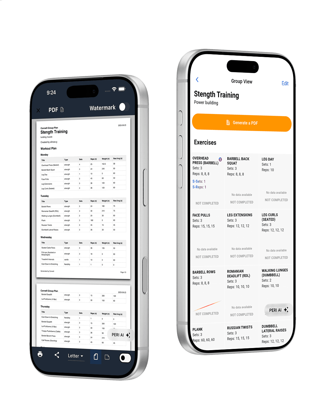 Connefi PDF plan view — store and share complete programs