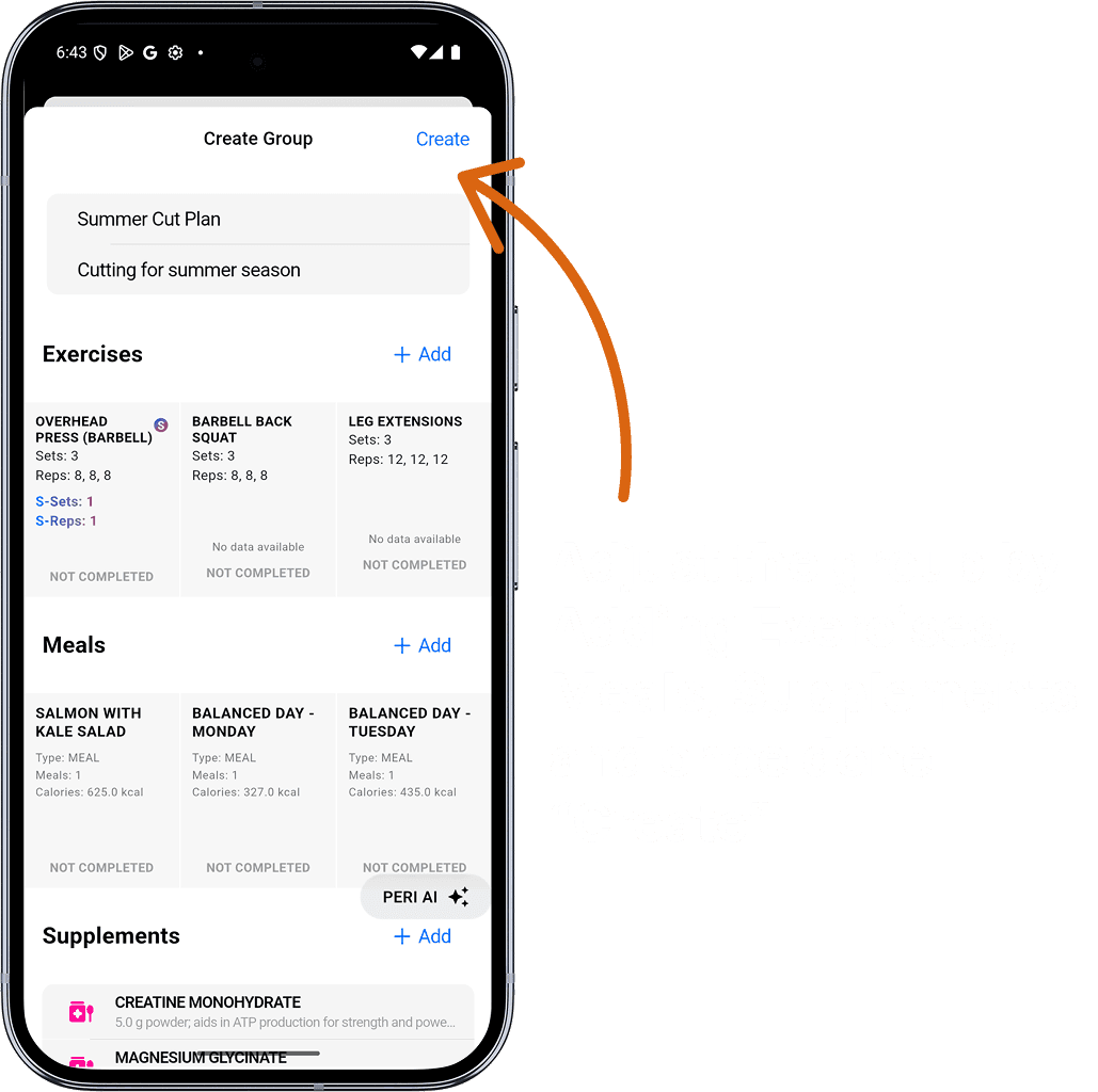 Adjust group and add items