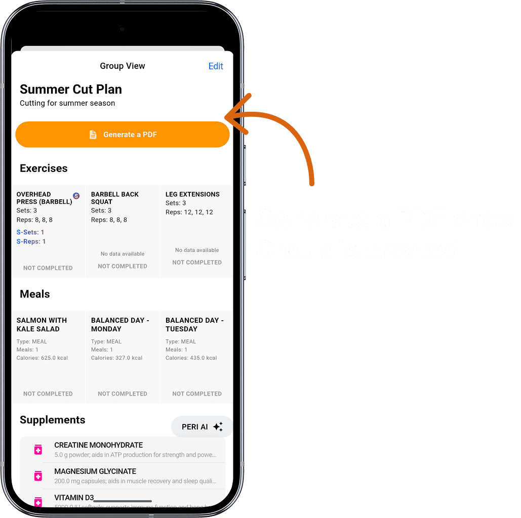 Generate PDF button highlighted